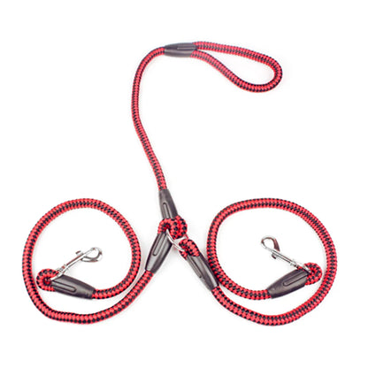 double dog leash red in color