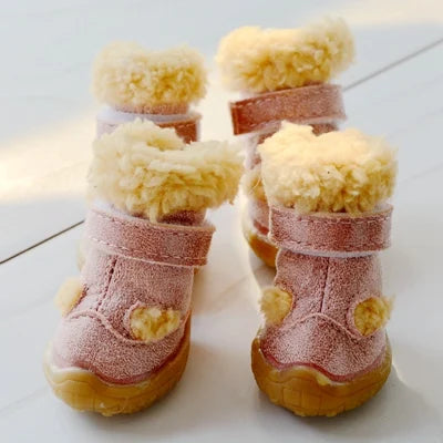 Fur lined snow boots