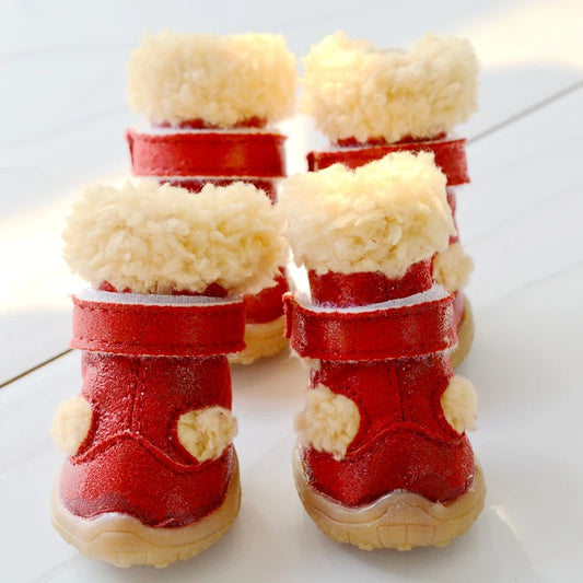 Fur lined snow boots