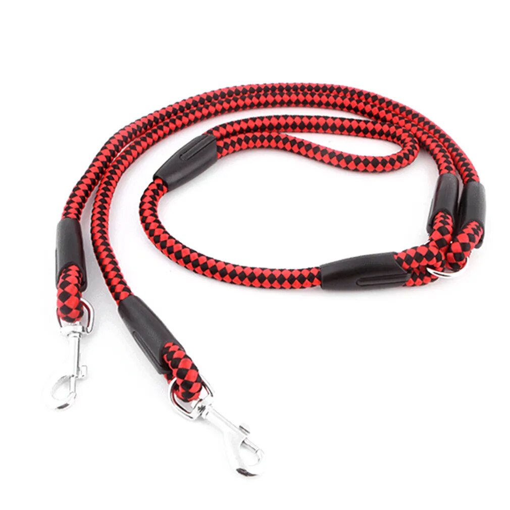 double dog leash red