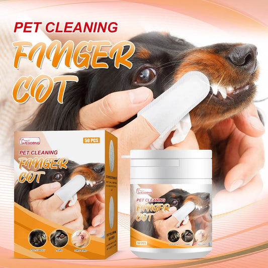 pet cleaning finger cot used as dental wipes for your pets teeth