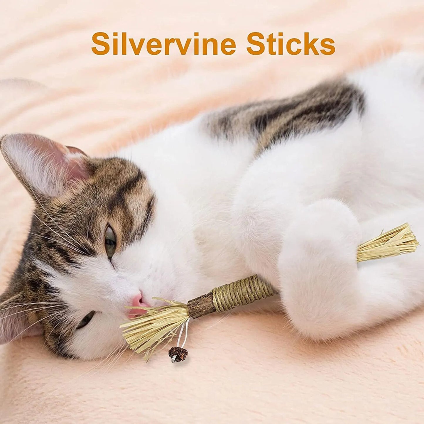 wooden chew stick, gives the cat comfort while enjoying the flavor