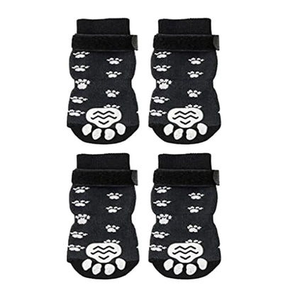pet socks, white paw prints on black