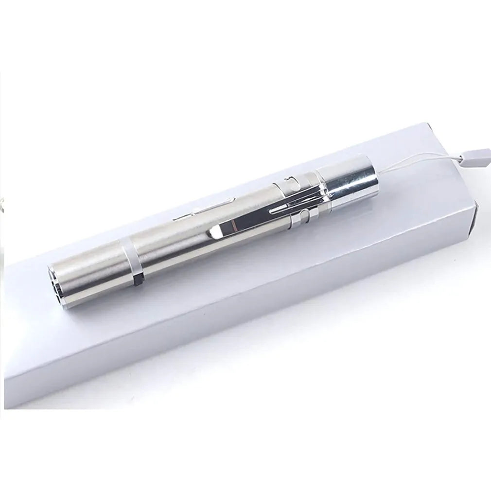 silver rechargeable USB laser light pen