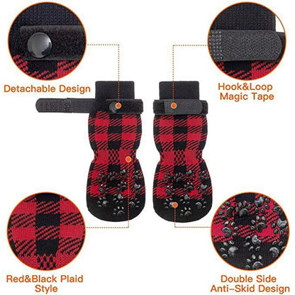 pet socks, detachable design, hook and loop magic tape (Velcro)  double sided anti-skid design