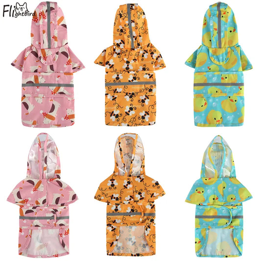reflective raincoats for dogs, colors, pink, yellow, blue full body cover