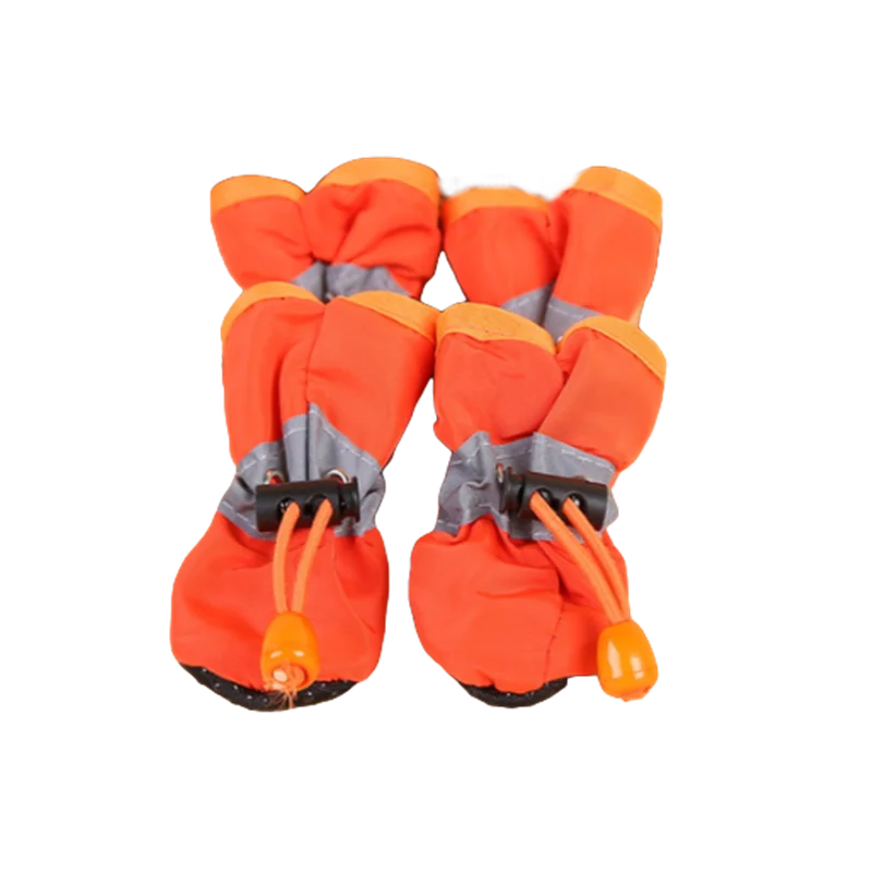 orange waterproof pet shoes, keeps your dogs feet dry while outside
