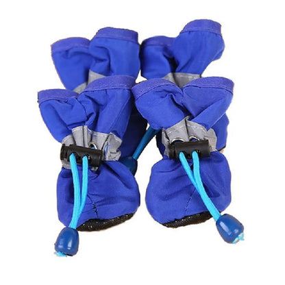 blue waterproof pet shoes, keeps your dogs feet dry while outside