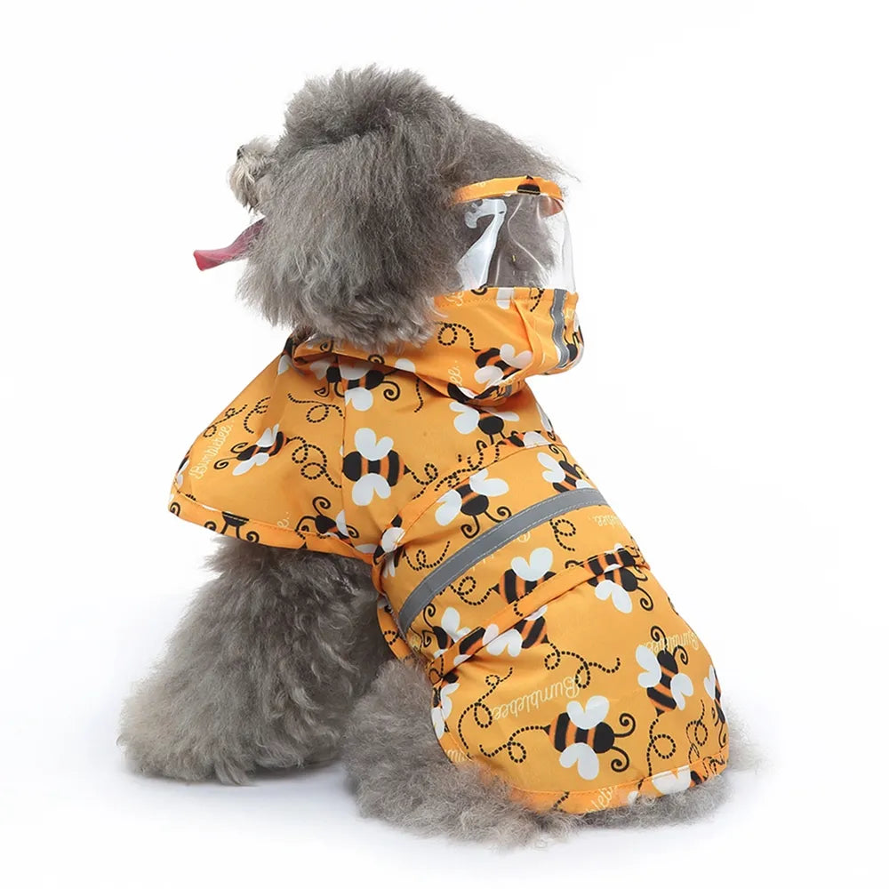 reflective raincoat for dogs, side view of how it looks
