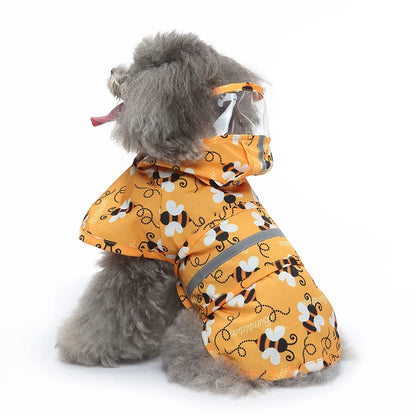 reflective raincoat for dogs, side view of how it looks