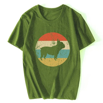 Army Green t-shirt, French bulldog silhouette
