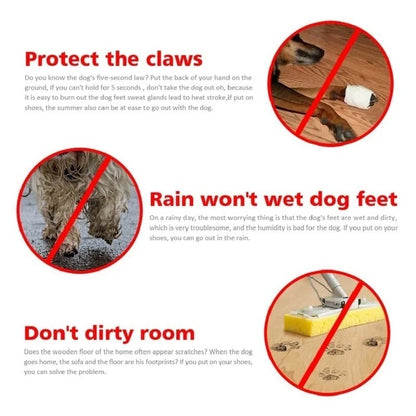 the waterproof pet shoes will protect your dogs feet from damage by the outdoor elements, keeps your dogs feet dry, keepss your floors clean when they come in from outside