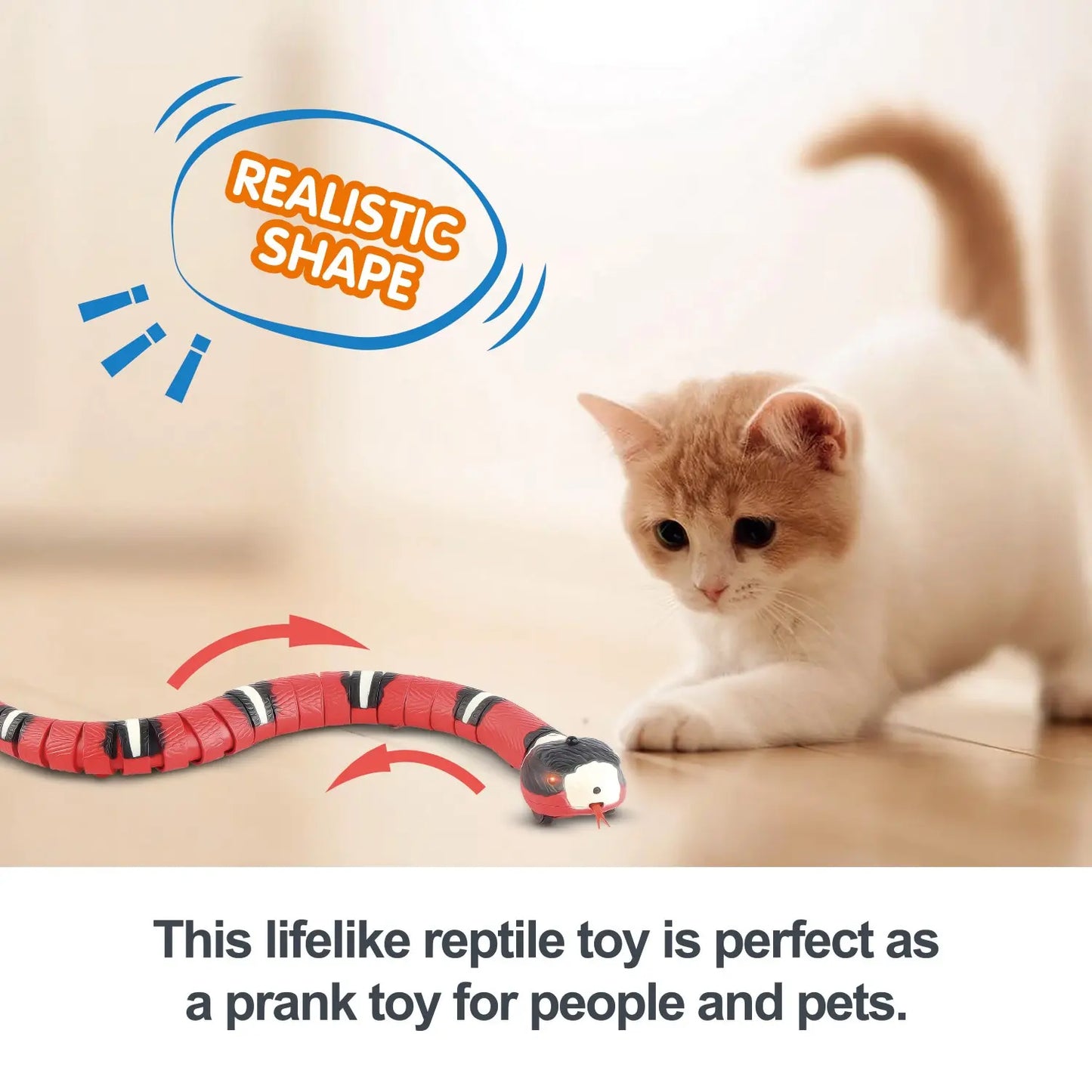 Smart Sensing Cat Toy, Snake is realistic looking