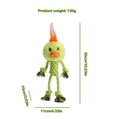 rope toy for your dog, chicken squeaky chew, size 26cm / 10.23in x 11cm / 4.33in x 10cm / 3.93in, weight 130g